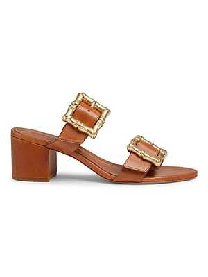 Enola 63MM Leather Block-Heel Sandals