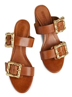 Enola 63MM Leather Block-Heel Sandals