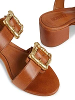 Enola 63MM Leather Block-Heel Sandals