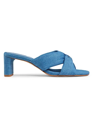 Fairy 63MM Denim Block-Heel Sandals