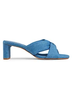 Fairy 63MM Denim Block-Heel Sandals