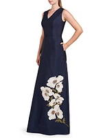 Aurelia Mikado V-Neck Gown