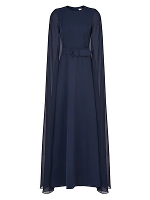 Freya Crepe Cape Gown