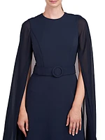 Freya Crepe Cape Gown