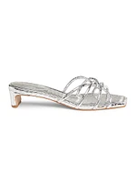 Rachel 38MM Metallic Leather Strappy Sandals