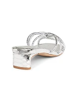 Rachel 38MM Metallic Leather Strappy Sandals