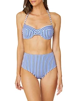 Striped Halterneck Bikini Top