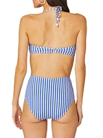 Striped Halterneck Bikini Top