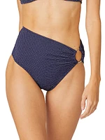 Side-Ring High-Waist Bikini Bottom