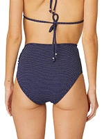 Side-Ring High-Waist Bikini Bottom