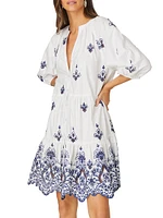 Arabesque Embroidered Cotton Minidress