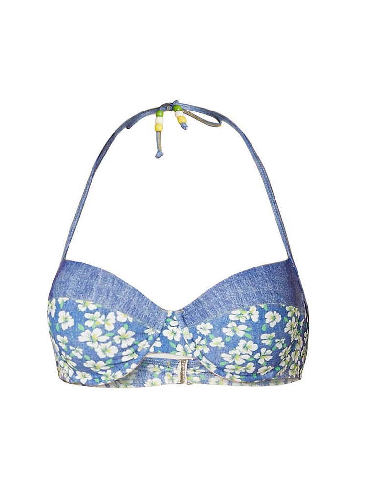 Floral Halterneck Bikini Top