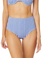 Striped High-Waisted Bikini Bottom