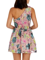 Delaney Sequined One-Shoulder Minidress