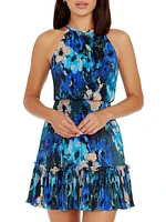 Kaylee Floral Halter Minidress