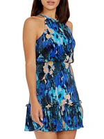 Kaylee Floral Halter Minidress