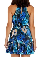 Kaylee Floral Halter Minidress