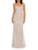 Sheridan Strapless Beaded Mermaid Gown