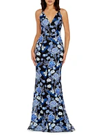 Sharon Floral Embroidered Mermaid Gown