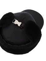 Re-Nylon and Shearling Hat