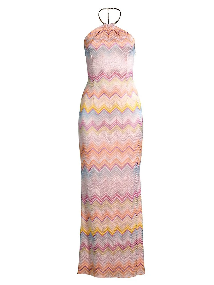 Striped Jacquard Maxi Dress