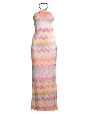 Striped Jacquard Maxi Dress