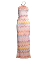 Striped Jacquard Maxi Dress