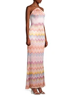 Striped Jacquard Maxi Dress