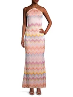 Striped Jacquard Maxi Dress