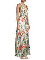 Floral Jacquard Midi-Dress