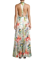 Floral Jacquard Midi-Dress