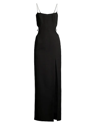 Twill Scoopneck Column Gown