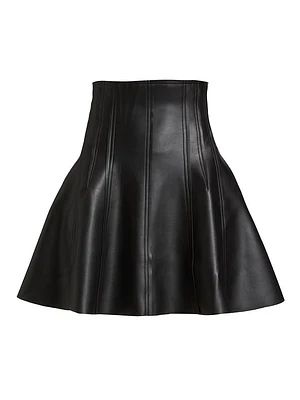 Grace Pleated Vegan Leather Miniskirt