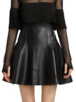 Grace Pleated Vegan Leather Miniskirt