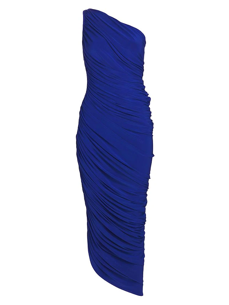 Diana Asymmetric Shirred Jersey Gown