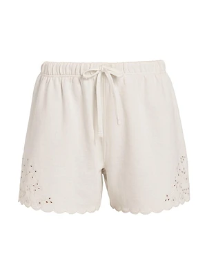 Raylee Eyelet-Embroidered Lounge Shorts