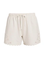 Raylee Eyelet-Embroidered Lounge Shorts