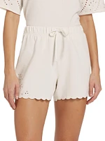 Raylee Eyelet-Embroidered Lounge Shorts