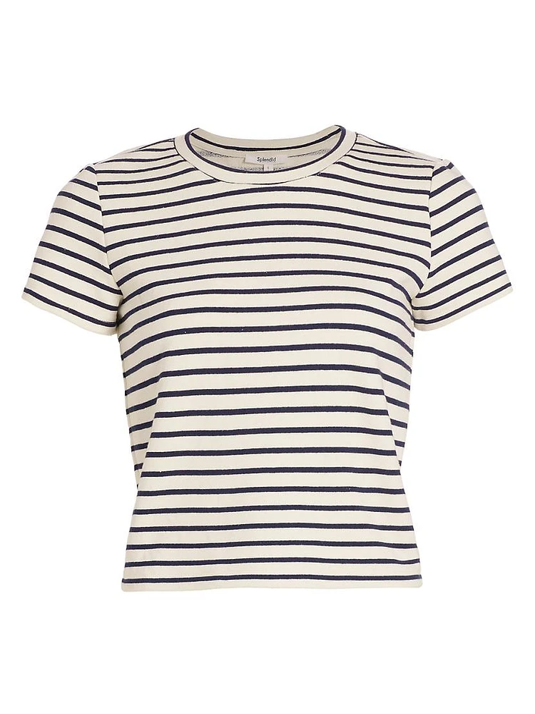 Whitney Striped Crop T-Shirt