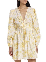 Angela Floral Long-Sleeve Minidress