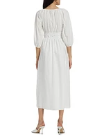 Angela Cotton Shirred Midi Dress