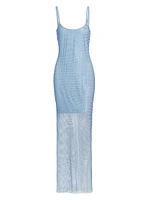 Yvonne Crystal Fishnet Maxi Dress