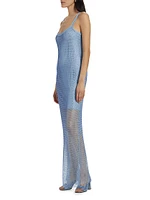 Yvonne Crystal Fishnet Maxi Dress