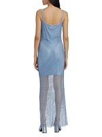 Yvonne Crystal Fishnet Maxi Dress