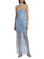 Yvonne Crystal Fishnet Maxi Dress