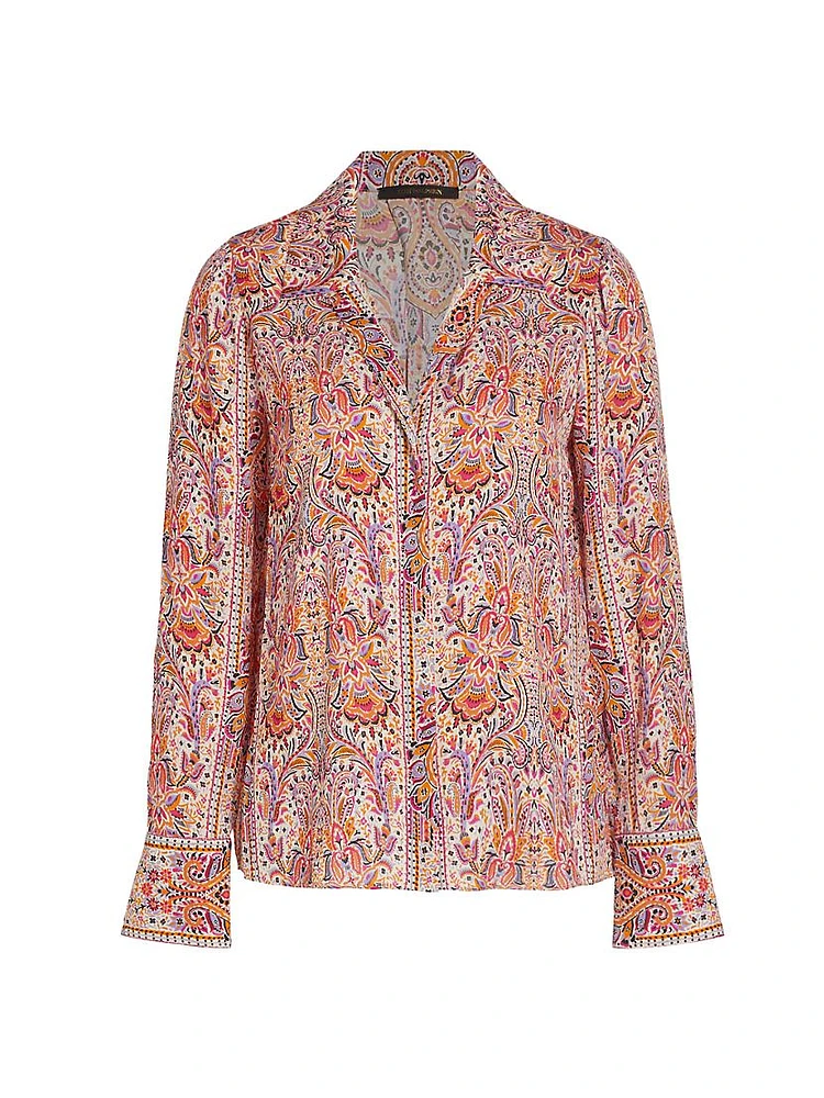 Nylah Paisley Silk-Blend Blouse