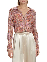 Nylah Paisley Silk-Blend Blouse