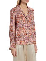 Nylah Paisley Silk-Blend Blouse