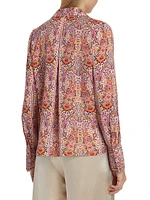 Nylah Paisley Silk-Blend Blouse