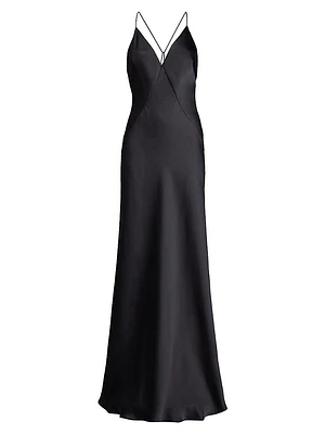 Caspe Crisscrossed-Back Gown